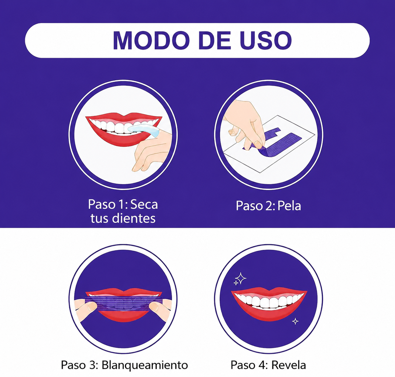 Tiras blanqueadoras moradas Venett™