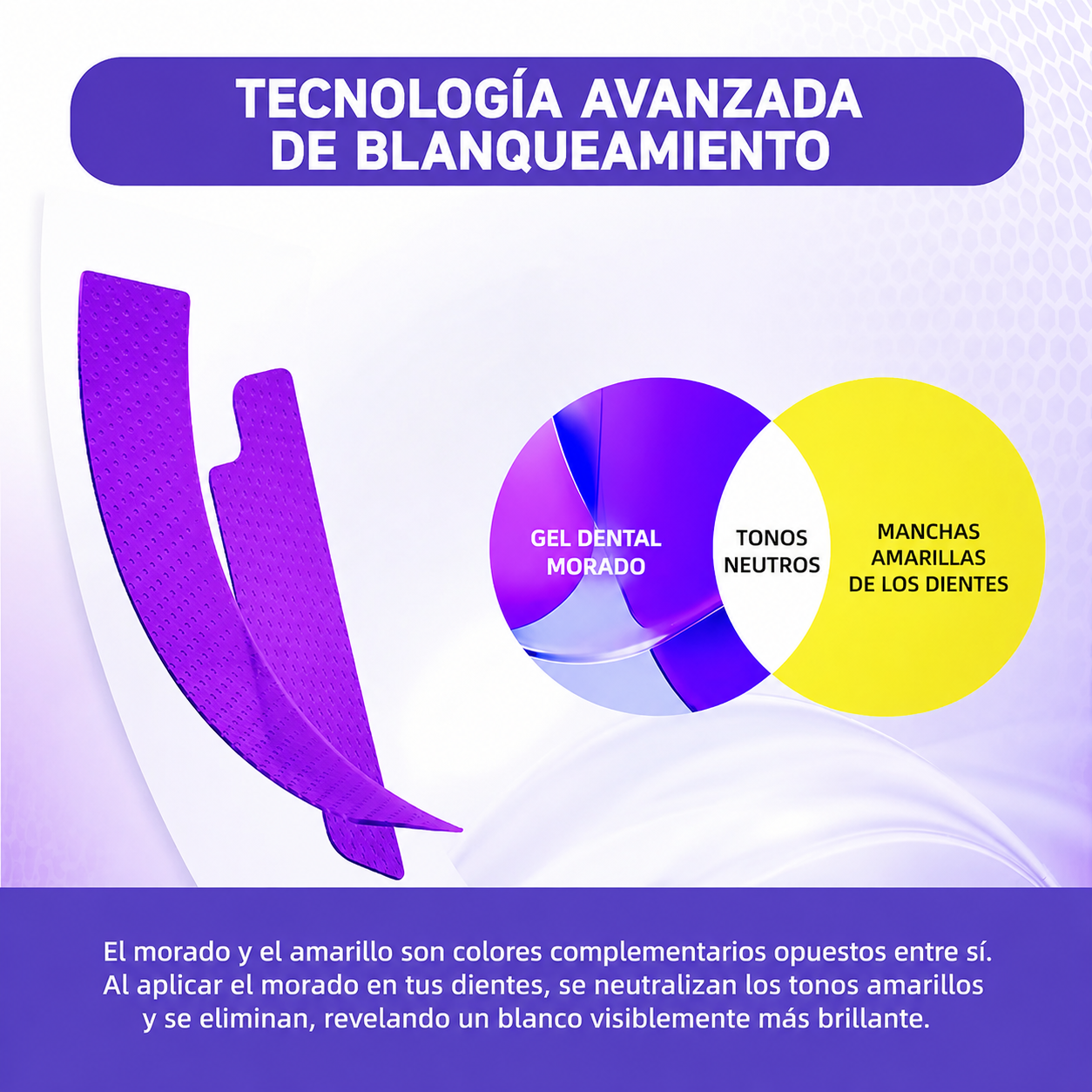 Tiras blanqueadoras moradas Venett™