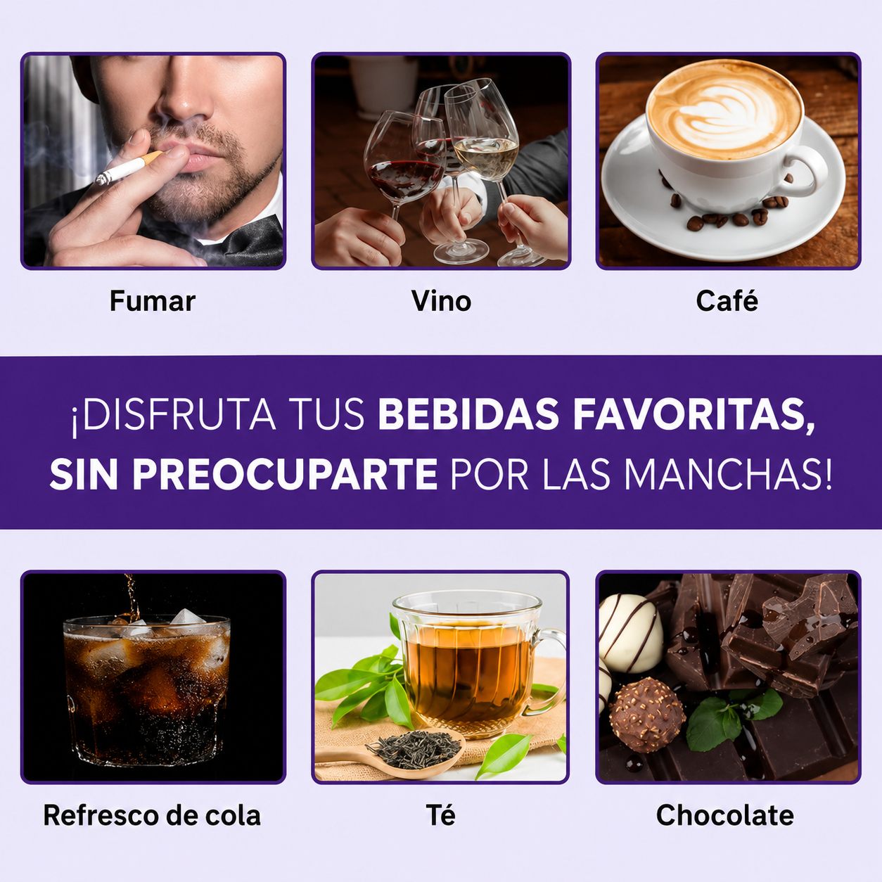 Tiras blanqueadoras moradas Venett™